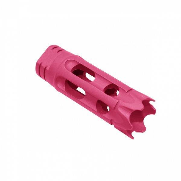 AR-15 Custom ported muzzle brake “The castle” for 1/2x28 pitch -Cerakote Pink 