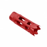 AR-15 Custom ported muzzle brake “The castle” for 1/2x28 pitch -Cerakote Red