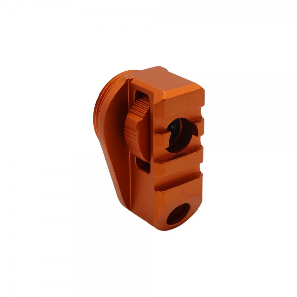 Aluminum Bufferless Stock Adapter- QD hole and Picatinny Rail - Orange
