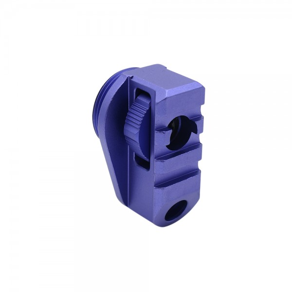 Aluminum Bufferless Stock Adapter- QD hole and Picatinny Rail - Purple