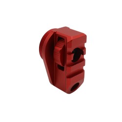 Aluminum Bufferless Stock Adapter- QD hole and Picatinny Rail - Red Aluminum Bufferless Stock Adapter- QD hole and Picatinny Rail - Red