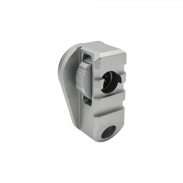 Aluminum Bufferless Stock Adapter- QD hole and Picatinny Rail - Silver 
