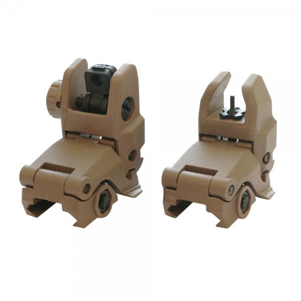 Polymer Front and Rear Sight -Spring Loaded- Tan