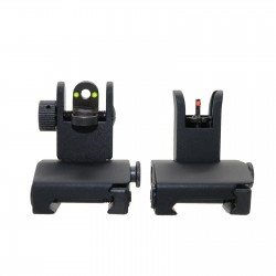 Fiber Optics Flip Up Front & Rear Sights with Red and Green Dots - Packaged