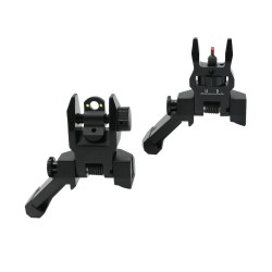 Flip Up 45 Degree Fiber Optics- Flip Up Front & Rear Sights with Red and Green Dots