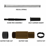 CERAKOTE BURNT BRONZE | AR-15 Complete Compact Buffer Tube 3.5''-V2| BLACK CAP 