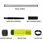 CERAKOTE LEMON ZEST | AR-15 Complete Compact Buffer Tube 3.5''-V2| BLACK CAP 