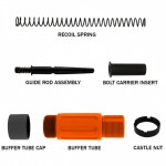 CERAKOTE HUNTER ORANGE| AR-15 Complete Compact Buffer Tube 3.5''-V2| BLACK CAP 