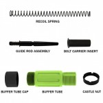 CERAKOTE ZOMBIE GREEN | AR-15 Complete Compact Buffer Tube 3.5''-V2| BLACK CAP 