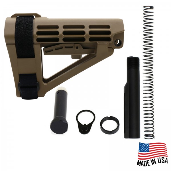 SB Tactical SBA4 Brace FDE (USA) and Buffer Tube Kit AR