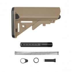 AR-15 Mil-Spec 6-Position Collapsible Buffer Tube Kit- SOPMOD Stock- Cerakote Flat Dark Earth