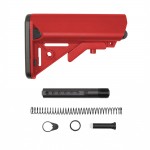 AR-15 Mil-Spec 6-Position Collapsible Buffer Tube Kit- SOPMOD Stock- Cerakote Red