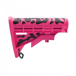 CERAKOTE CAMO| AR-15 Collapsible Standard Version Stock Body-Mil Spec| Black and Cerakote Pink