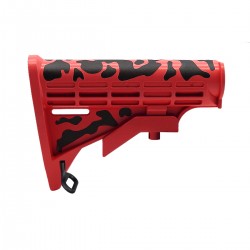 CERAKOTE CAMO| AR-15 Collapsible Standard Version Stock Body-Mil Spec| Black and Cerakote Red