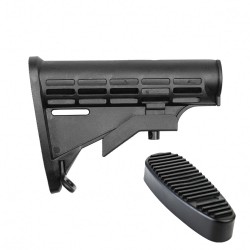 AR-15 T6 Collapsible Standard Version Stock Body-Mil Spec with Buttpad (ST003M-USA, BT001)