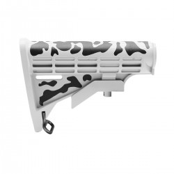 CERAKOTE CAMO| AR-15 Collapsible Standard Version Stock Body-Mil Spec| Black and Cerakote Bright White