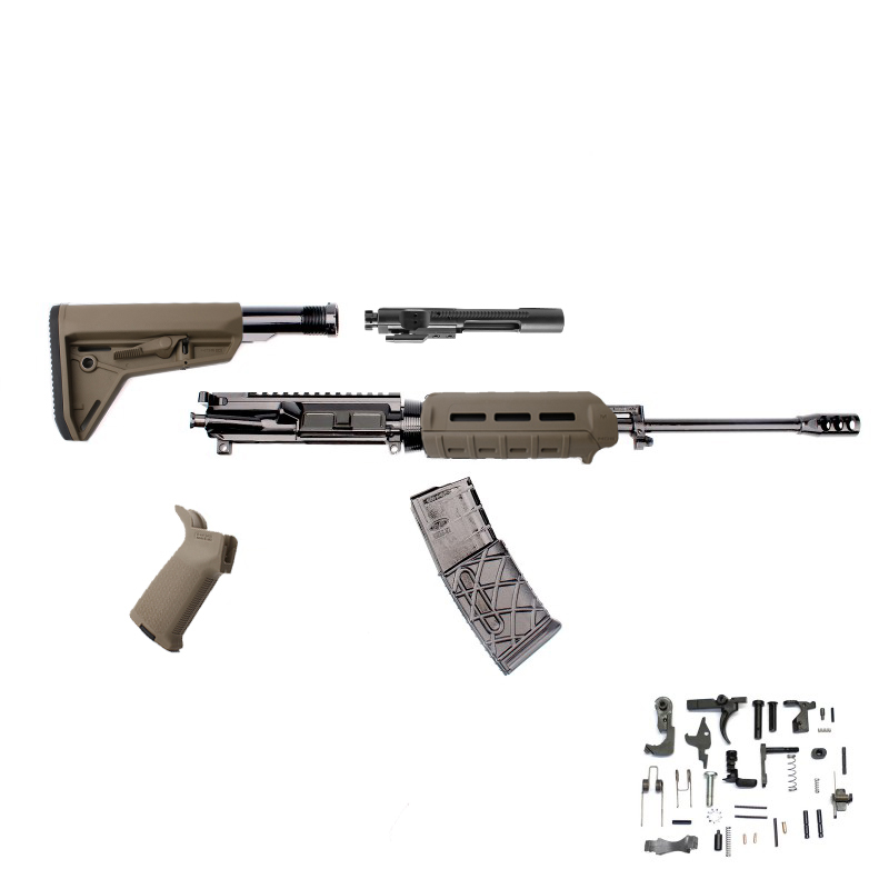 Ar15 16 Rifle Build Kit W Magpul Furniture Fde Bcg