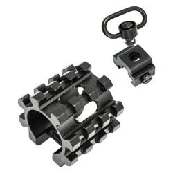 12 ga 1" Shotgun Mag Tube Rail Picatinny Mount with QD Sling Rail Base Moun