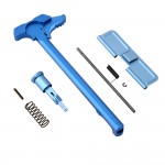 AR-15 BAT Style Charging Handle with Forward Assist and Ejection Cover Door - Blue