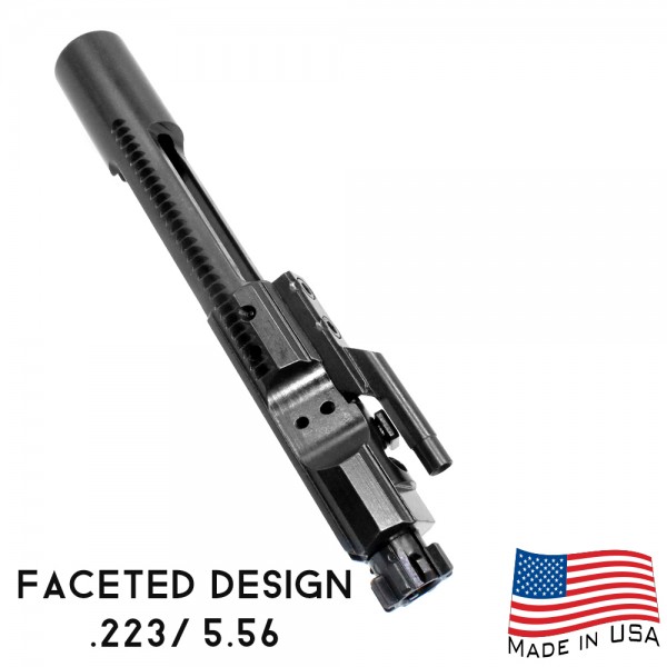 AR-15 Bolt Carrier Group Assembly - Faceted Design - Black Nitride (Made in USA)