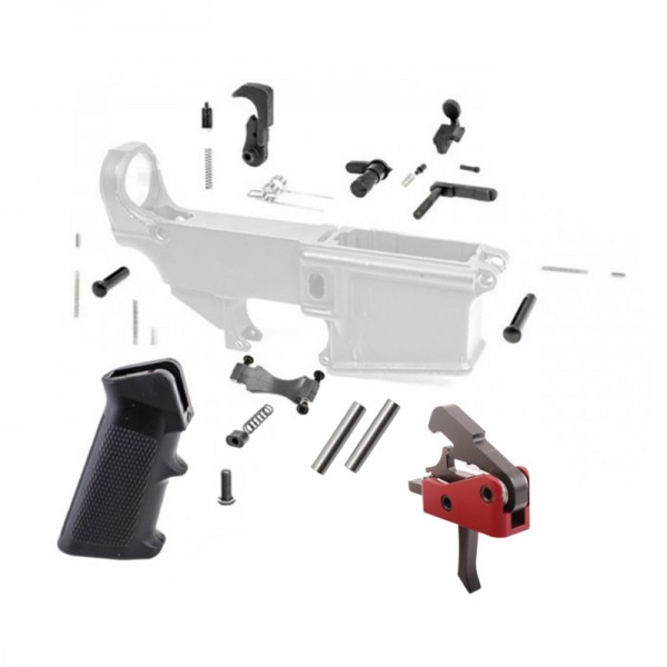 308 Lower Parts Kit w/ Standard Grip &  Drop-In Trigger System