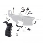 Lower Parts Kit w/ Upgraded Grip, Extended Trigger Guard, Ambi Dual Selector & Takedown Pivot Pin -NO Trigger and Hammer