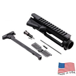 AR-15 Flat-Top Upper Receiver Kit - Made in U.S.A. - Incl. Ejection Port Kit, Forward Assist, & Charging Handle  (Unassembled)