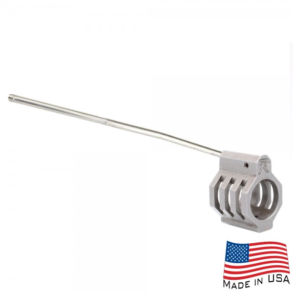 .750 Low Profile Micro "CAGED" Staniless Steel Gas Block (USA) and Pistol Length Stainless Gas Tube - Assembled (GTP, GBUS-S)