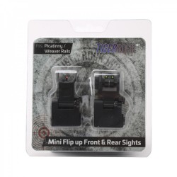 Fiber Optics Flip Up Front & Rear Sights with Red and Green Dots - Packaged