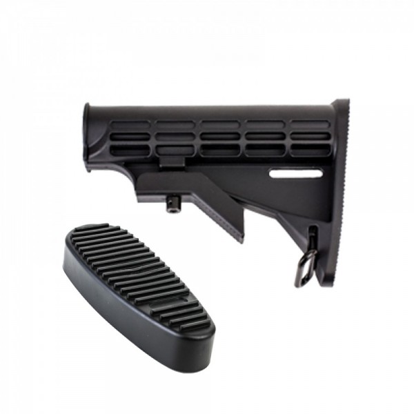 AR-15 T6 Collapsible Standard Version Stock Body-Mil Spec with Buttpad (ST003M, BT001)