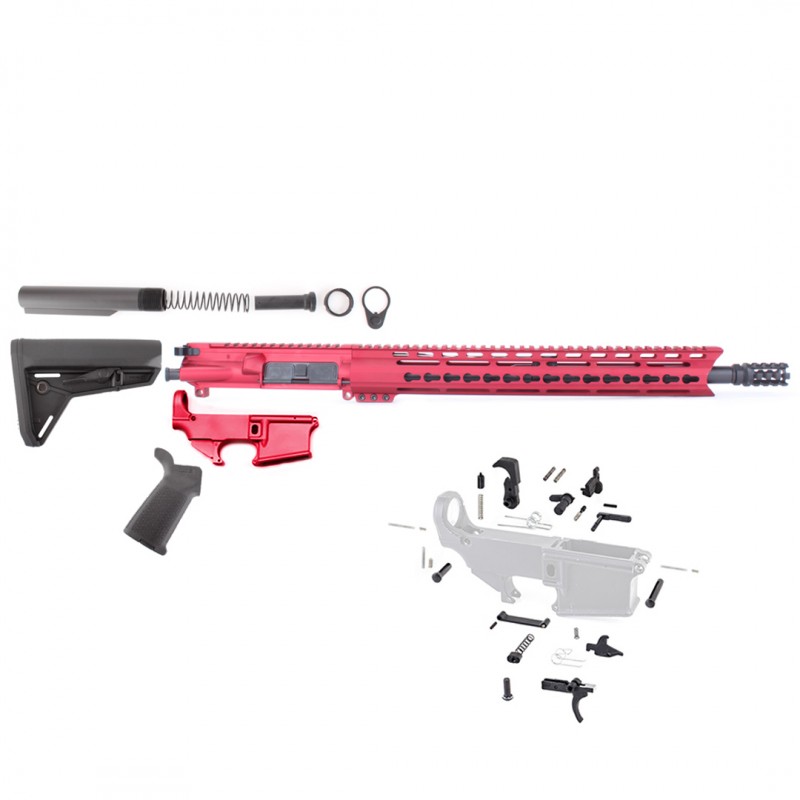 AR-15 Rifle Build Kit with Custom Made in USA Complete Upper Build with Mag...